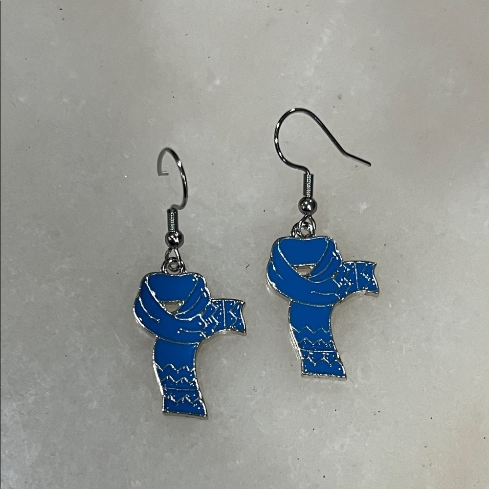 Cute Winter Scarf Earrings • Kawaii Fun Holiday Jewelry